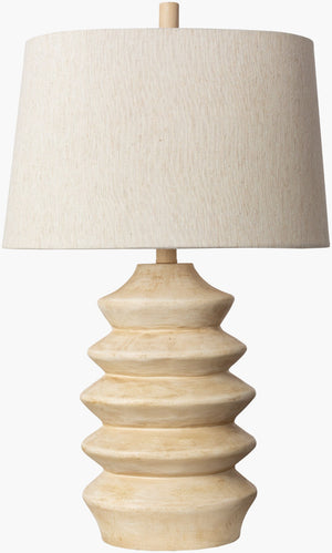 Livabliss Arrietty Resin Base Table Lamp with Cream Linen Shade for Warm Ambient Living Spaces ETY-001