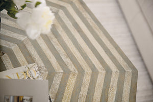 Hooker Furniture Commerce Octagonal Cocktail Table In Striped Mango Wood Finish With Plinth Base, Casters, Durable Craftsmanship Light Wood 7228-80022-05