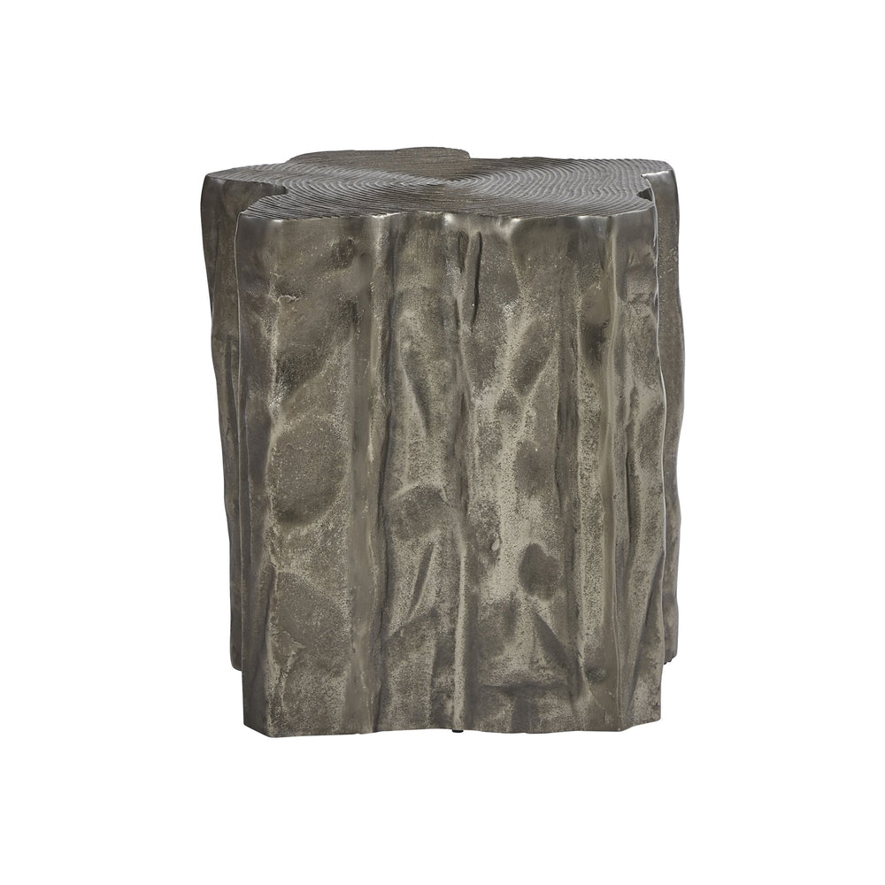 Bernhardt Bernhardt Elba Graphite Faux Bois Outdoor Accent Table — Cast Aluminum, Sculptural All-Weather Side Table X04179
