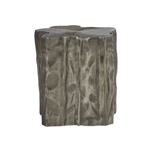 Bernhardt Bernhardt Elba Graphite Faux Bois Outdoor Accent Table — Cast Aluminum, Sculptural All-Weather Side Table X04179