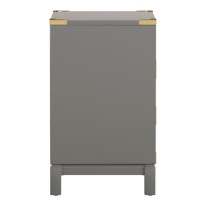 Homelegance By Top-Line Jameson 3-Drawer Gold Accent Nightstand Grey Wood
