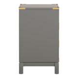 Homelegance By Top-Line Jameson 3-Drawer Gold Accent Nightstand Grey Wood