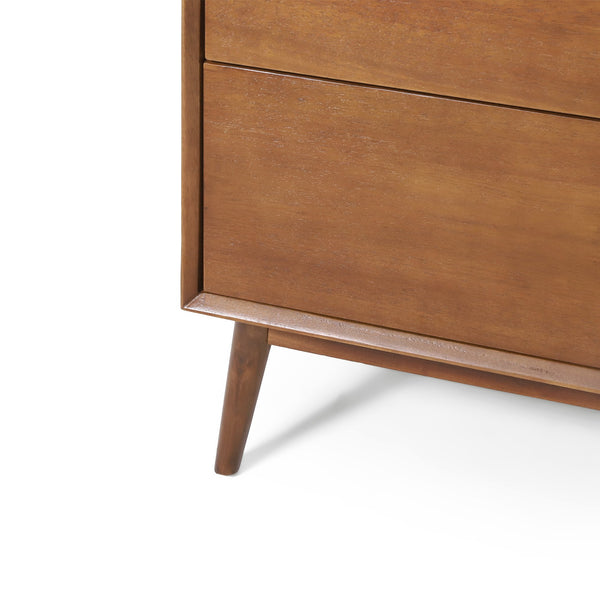 English Elm Christopher Knight Home® - Okioki Mid-Century 3-Drawer Dresser in Acacia Wood — Sturdy, Smooth-Glide Storage for Bedrooms Brown 67064.00MEDBRN