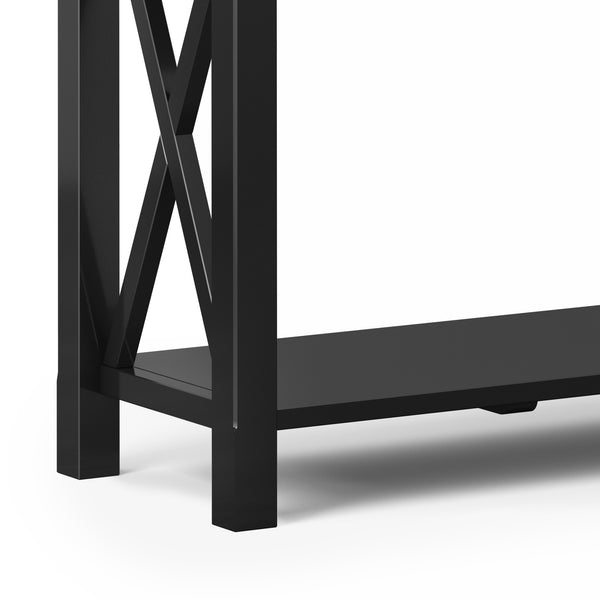 English Elm Kitchener Console Sofa Table - Stylish Black Storage With X-Design Accents For Modern Spaces B136P158766