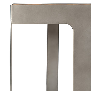 Bernhardt Bernhardt Belvedere End Table Portobello Oak & Antique Pewter Frame — Mid‑Century Modern Accent, 26" 590122
