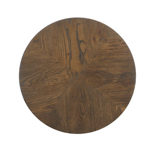 Hooker Furniture Chapman Rustic Oak Side Table With Sorrel Finish, Distressed Grain, Metal Base Accent For Modern-Casual Rooms 6033-50004-85