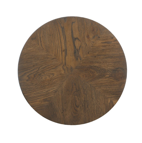 Hooker Furniture Chapman Rustic Oak Side Table With Sorrel Finish, Distressed Grain, Metal Base Accent For Modern-Casual Rooms 6033-50004-85