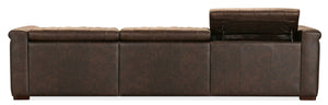 Hooker Furniture Savion Luxe Chesterfield 3-Seat Leather Sofa With Power Recliners, Headrests & Copper Nail Trim 43.00 L x 126.00W x 28.75H SS435-3PC3-089