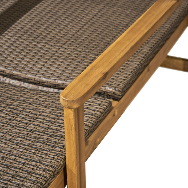 English Elm Christopher Knight Home® - Hampton Outdoor Wood & Wicker Chaise Lounge - Adjustable Comfort For Patios, Poolsides & Gardens 63763.00MCA