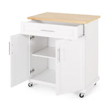 Christopher Knight Home® - Noble House - Batavia Contemporary Kitchen Cart with Wheels