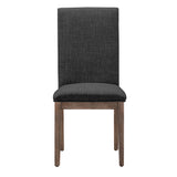 Homelegance By Top-Line Marsean Nailhead Accent Parson Linen Dining Chairs (Set of 2) Brown Rubberwood