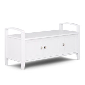 English Elm Warm Shaker Entryway Storage Bench – Stylish White Solid Wood Seating With Ample Hidden Storage B136P159725-GIGA