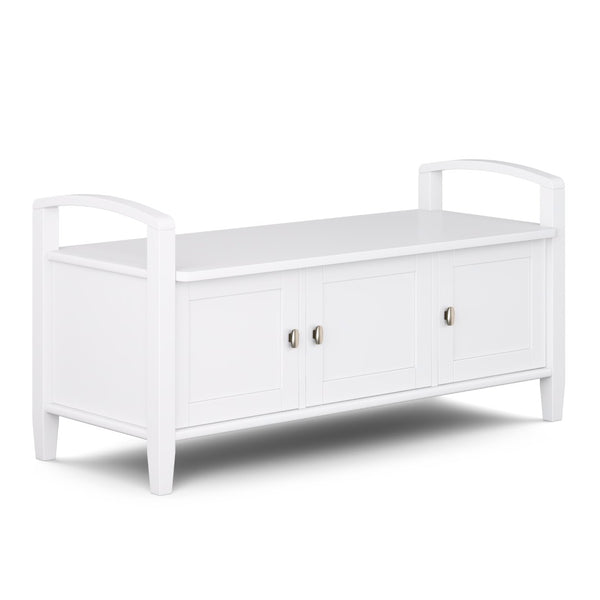 English Elm Warm Shaker Entryway Storage Bench – Stylish White Solid Wood Seating With Ample Hidden Storage B136P159725-GIGA