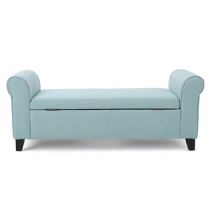 English Elm Hayes Upholstered Storage Bench with Rolled Arms for Entryway Bedroom or Living Room 57735.00LBL