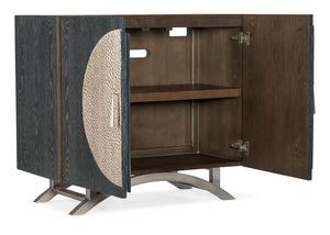 Hooker Furniture Melange Charcoal Nolita Two-Door Cabinet With Oak Veneers, Medallion Insets, Soft-Close Doors 628-50134-98