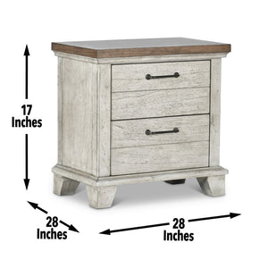 English Elm Steve Silver - Bear Creek - Nightstand - Pearl Silver