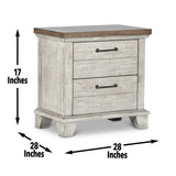 Steve Silver Bear Creek Nightstand - Rustic White-Smoke & Honey-Smoke - 2 Drawers - 17