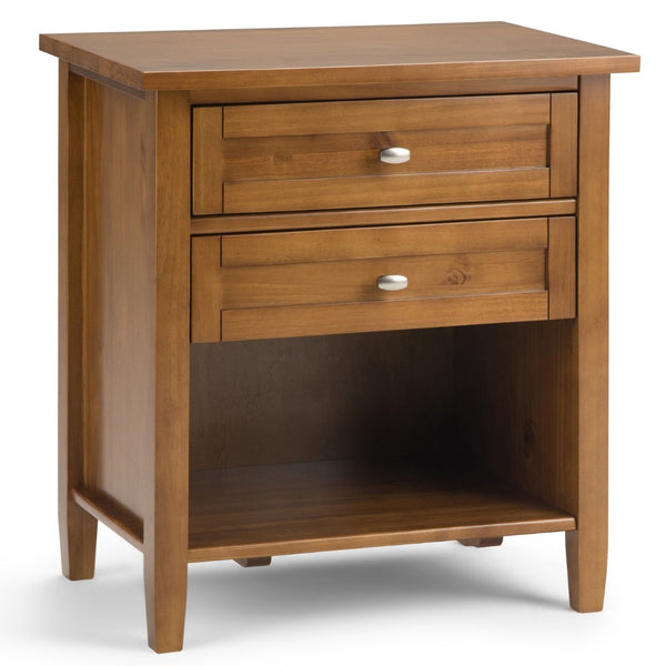 English Elm Warm Shaker 24-Inch Solid Wood Nightstand - Handcrafted Elegance With Storage & Transitional Style B136P159576-GIGA