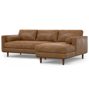 English Elm Morrison Right Sectional Sofa In Rich Caramel Brown Leather - Stylish Comfort For Modern Living B136P159597