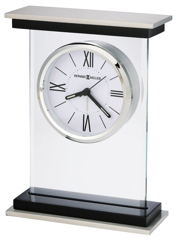Hekman Furniture 645833 Contemporary Glass & Metal Alarm Clock With Luminous Hands, Quiet Sweep, And Sleek Design  Bryant Tabletop Clock 645833