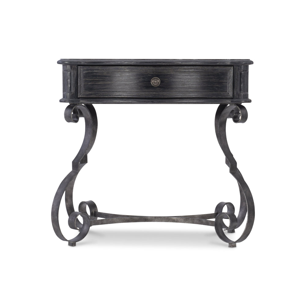 Bernhardt Bernhardt Villa Toscana Ember Nightstand With Distressed Italian Design, Serpentine Drawer & Metal Scrollwork 302218B