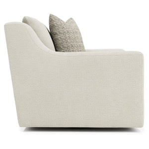 Bernhardt Bernhardt Gabi Bouclé Swivel Chair — Oversized Roll Arms, Deep Seat, 360° Smooth Base, Plush Throw Pillow (Made-To-Order) P7082SB
