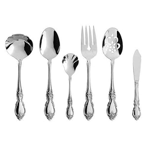 Lenox Oneida Louisiana 6 Piece Fine Flatware Serving Set Metallic, STAINLESS METAL 2561006A