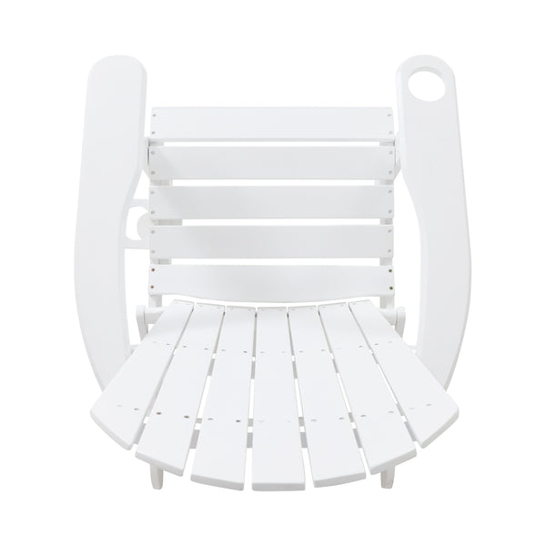 English Elm Christopher Knight Home® - BELLWOOD Adirondack Chair with Folding Design, Rustic Outdoor Wood Seat, Built-In Cup Holder Comfort White 37.75 L x 26.75 W x 8.5 H 68940.00WHI