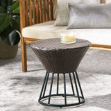 Christopher Knight Home® - Noble House - Crete Multibrown Wicker Outdoor Accent Table