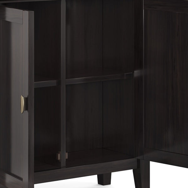 English Elm Redmond Low Storage Cabinet - Handcrafted Hickory Brown With Adjustable Shelves For Any Room B136P159527-GIGA