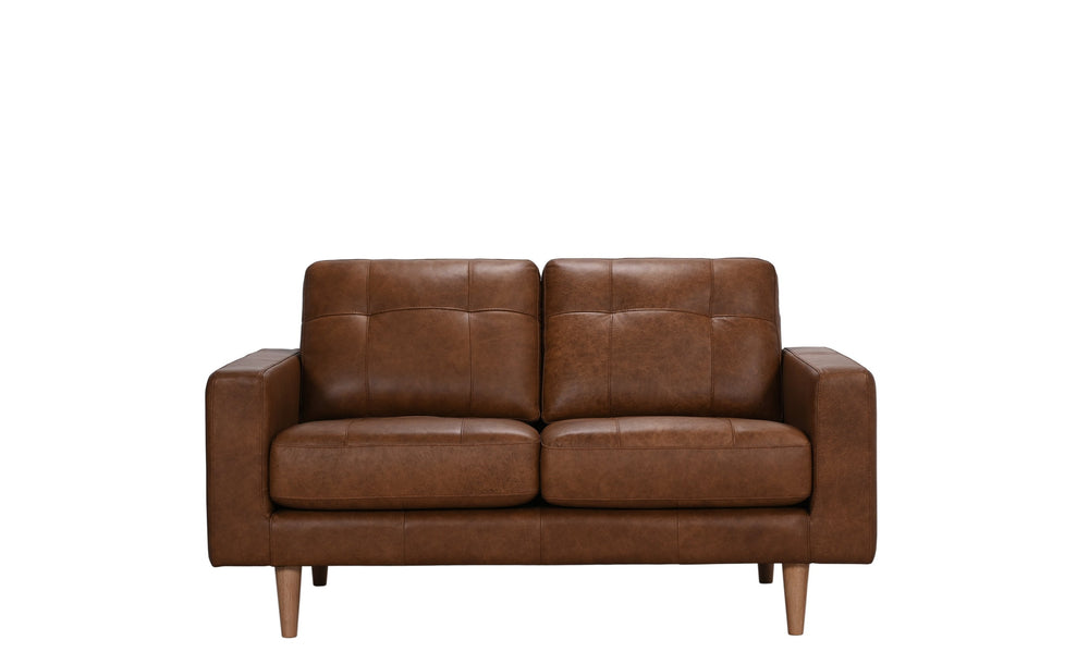 Porter Designs Porter Glisan Mid-century Modern Brown Leather Loveseat – Timeless Style With Comfort & Elegance Brown Leather 02-204-02-7168