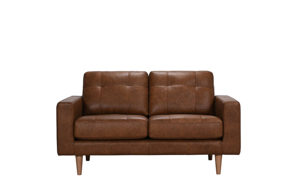 Porter Designs Porter Glisan Mid-century Modern Brown Leather Loveseat – Timeless Style With Comfort & Elegance Brown Leather 02-204-02-7168