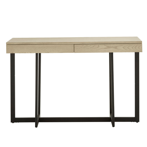 Homelegance By Top-Line Saskai Wood Finish Sofa Table with Two Drawers Ivory White MDF