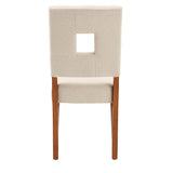 Homelegance By Top-Line Trillian Upholstered Fabric Keyhole Dining Chairs (Set of 2) Beige Rubberwood