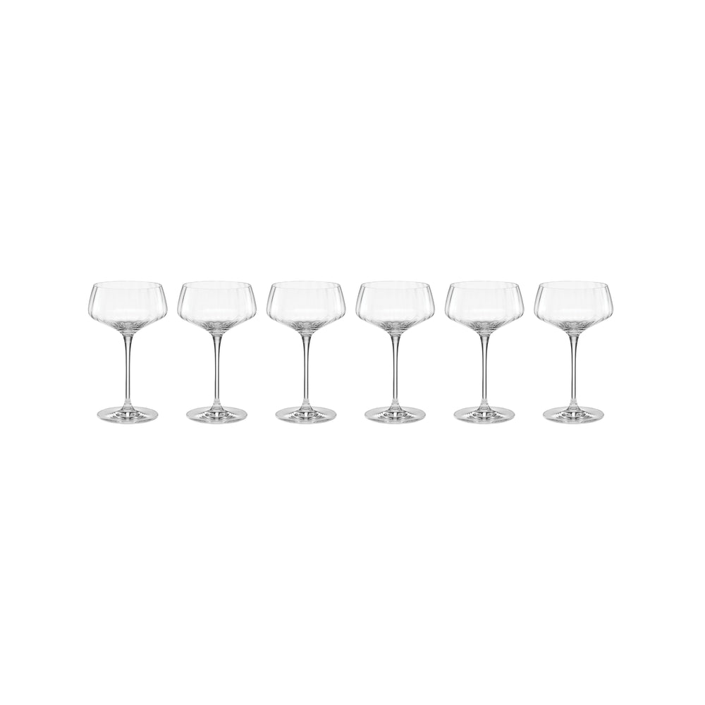 Lenox Tuscany Classics Angled Optic Coupes, Set of 6 Clear, NO COLOR GLASS,CRYSTAL 897401