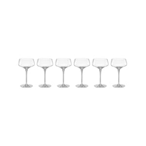 Lenox Tuscany Classics Angled Optic Coupes, Set of 6 Clear, NO COLOR GLASS,CRYSTAL 897401