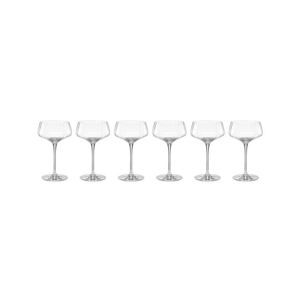 Lenox Tuscany Classics Angled Optic Coupes, Set of 6 Clear, NO COLOR GLASS,CRYSTAL 897401
