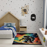 Nourison Imagination IMA09 Machine Made Machine Printed Borderless Design Indoor Only Kids  Rug Multicolor, Multicolor Pile, 100% Polyester 841491134320