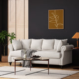 Christopher Knight Home® - Noble House - Manbow Contemporary Fabric Pillowback 3 Seater Sofa With Nailhead Trim