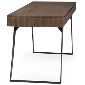 English Elm Lowry - Handcrafted Solid Acacia Desk With Rustic Finish, Metal Accents & Spacious Workspace Design B136P158879