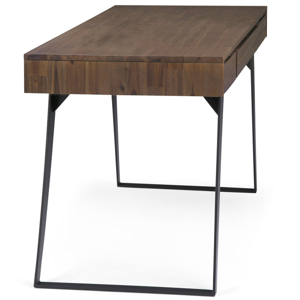English Elm Lowry - Handcrafted Solid Acacia Desk With Rustic Finish, Metal Accents & Spacious Workspace Design B136P158879