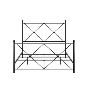 Homelegance By Top-Line Mila Double X Black Metal Bed Black Metal