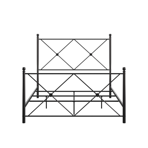 Homelegance By Top-Line Mila Double X Black Metal Bed Black Metal