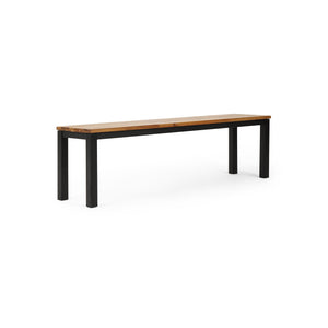 English Elm Lindsey Outdoor Acacia Wood Slat Bench with Metal Base for Patio and Garden Spaces 71986.00