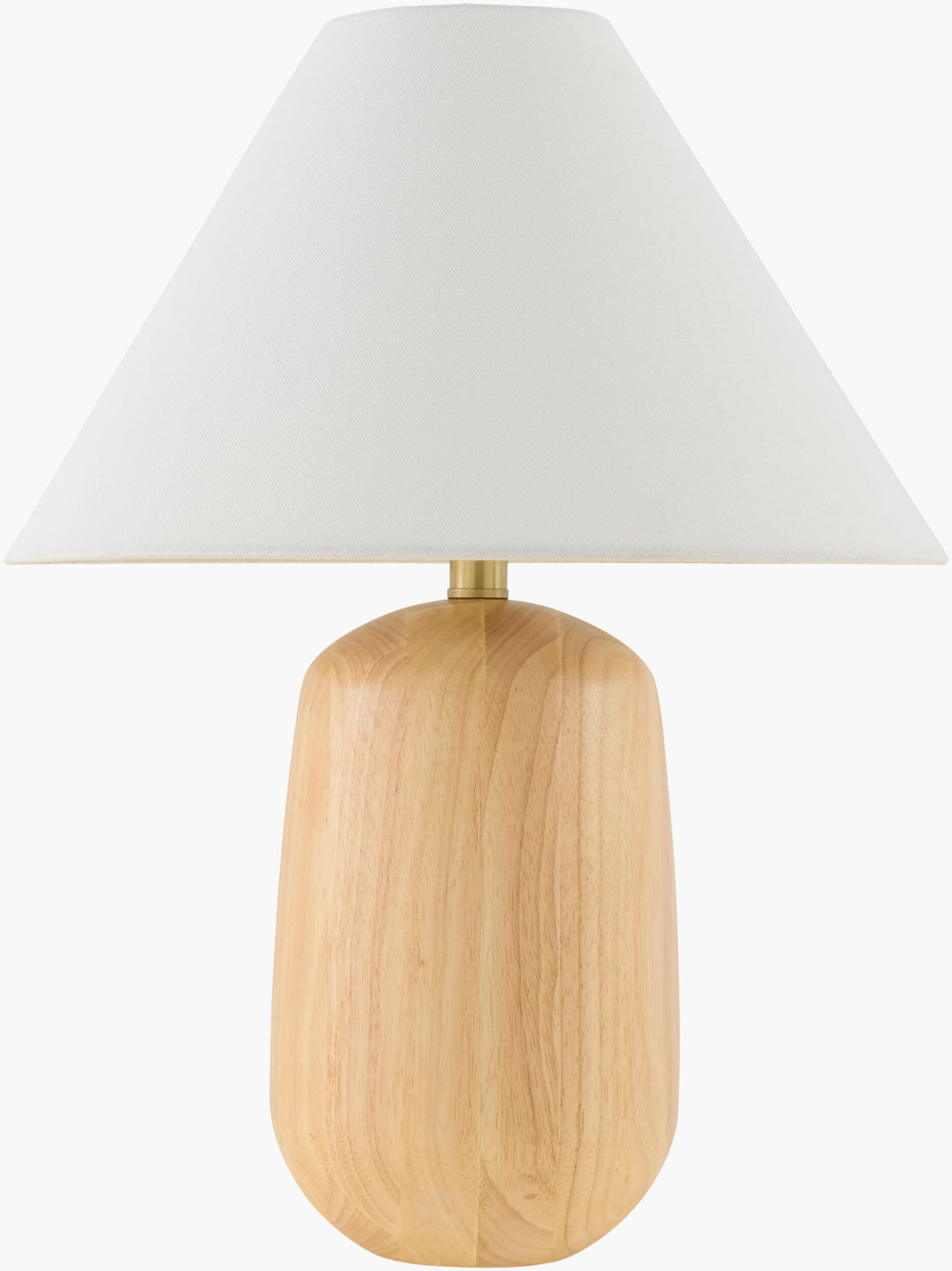 Surya Evan Accent Table Lamp - 22" Tall Classic Wood Veneer Design With Elegant Linen Shade & Iron Finial Body, Beige,Shade, White,Finial, Metallic ,Brass,Harp, Metallic ,Brass,Cord, Translucent Wood Veneer,Linen,Polystyrene,Iron Eva-001
