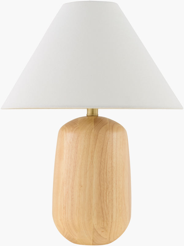 Surya Evan Accent Table Lamp - 22" Tall Classic Wood Veneer Design With Elegant Linen Shade & Iron Finial Body, Beige,Shade, White,Finial, Metallic ,Brass,Harp, Metallic ,Brass,Cord, Translucent Wood Veneer,Linen,Polystyrene,Iron Eva-001