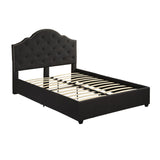 Christopher Knight Home® - Noble House - Cordeaux Contemporary Button-Tufted Upholstered Queen Bed Frame With Nailhead Accents