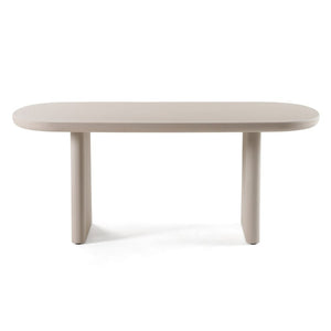 VIG Furniture Evermore Grey Faux Cement Oval Dining Table — Seats 6, Double Pedestal, Durable Manufactured Wood Finish VGGM-1752-GRY
