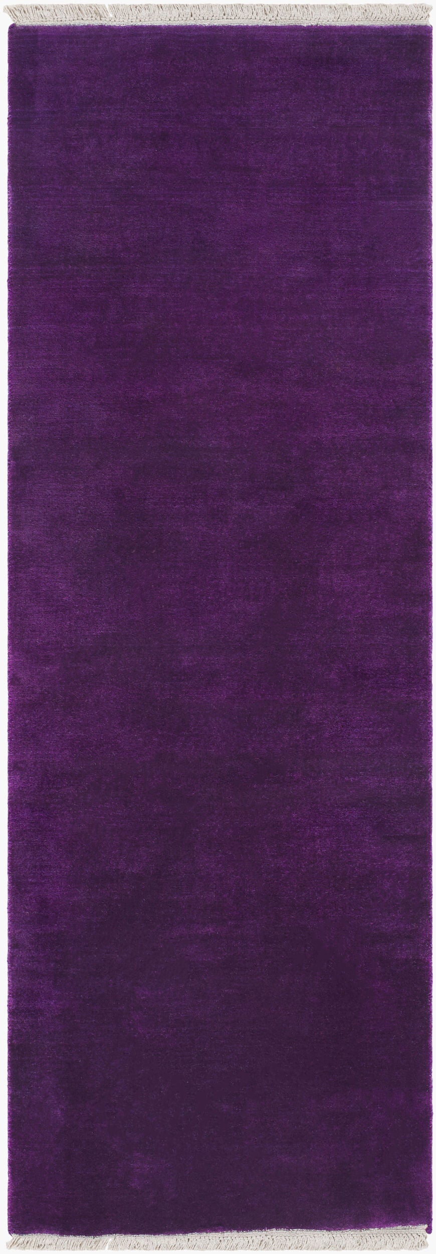 Surya Evergreen 10' X 14' Handmade Wool Rug - Modern Minimalist Design With Unique Fringe Detail Dark Plum Wool Evg2300-268