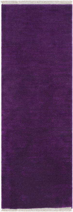 Surya Evergreen 10' X 14' Handmade Wool Rug - Modern Minimalist Design With Unique Fringe Detail Dark Plum Wool Evg2300-268